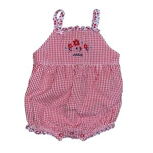 OshKosh B’Gosh Baby One Piece Checkered Romper Cotton Size 3-6 Months